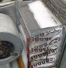 Ice forming on the indoor coil, the evaporator coil, can flood a home